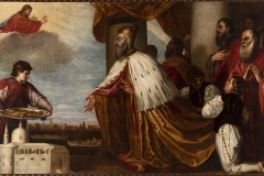 Alessandro Varotari (detto Il Padovanino),  Il doge Alvise Mocenigo inginocchiato davanti al modello del Redentore, Seconda metà del sec. XVI