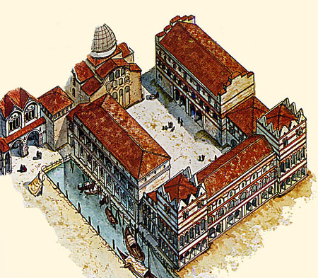 Palazzo Ducale con Ziani, Illustrazione di Giorgio Albertini