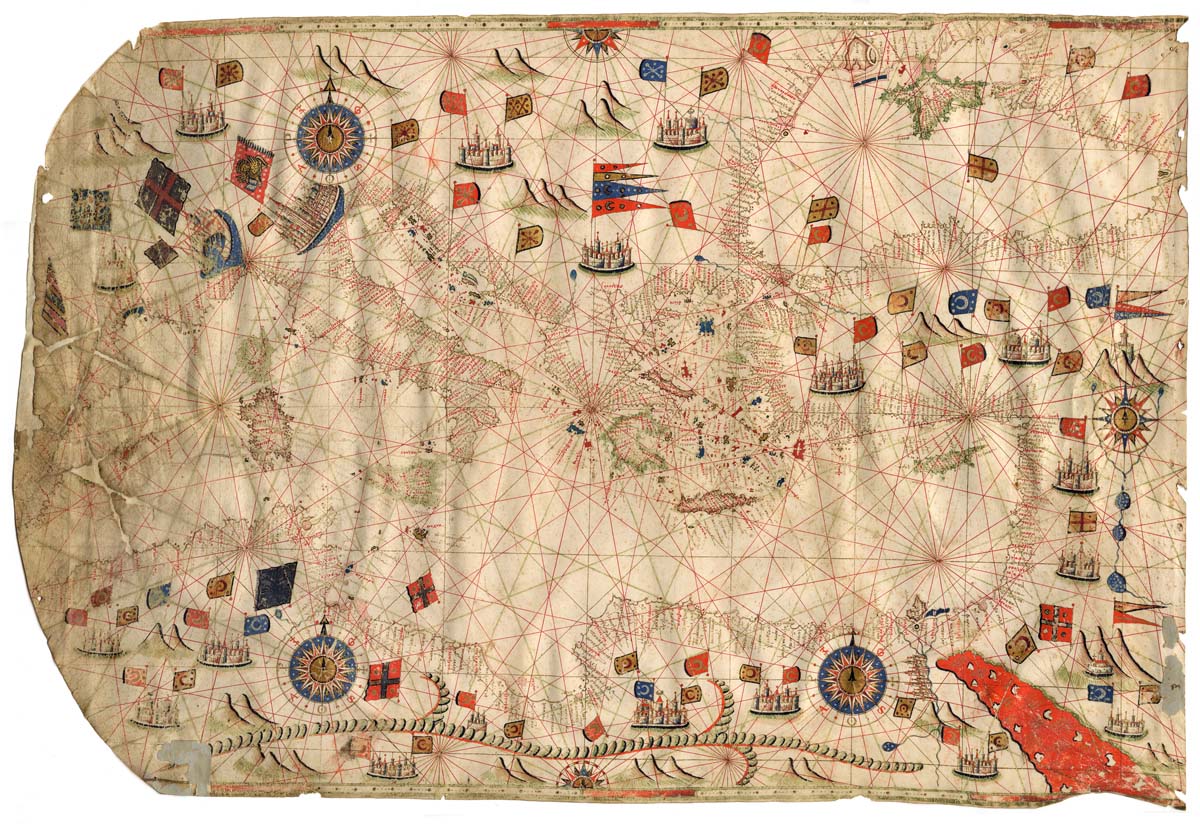 Giorgio Sideri detto Callapoda da Candia att. Carta nautica del Mediterraneo, del mar Nero e del mare d'Azov