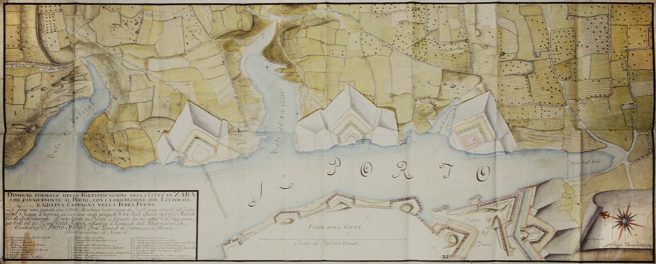 Giorgio Tramarini Dissegno formale delle Fortificazioni della città di Zara (particolare),1764