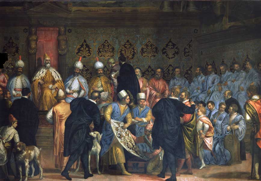 Gabriele Caliari, Il doge Marino Grimani riceve i doni dagli ambasciatori persiani, XVI secolo