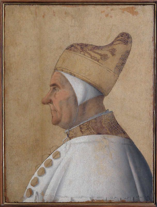 Gentile Bellini Ritratto del doge Giovanni Mocenigo (1478-1485) 1479 ca. Tempera su tavola, cm 62 x 45 Museo Correr