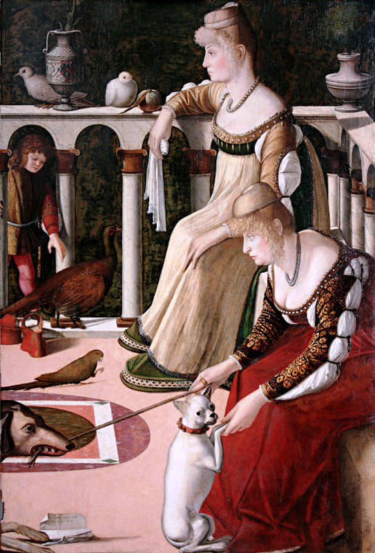 Vittore Carpaccio, "Dame Veneziane" (Le cortigiane), tempera e olio su tavola, 1490-1495